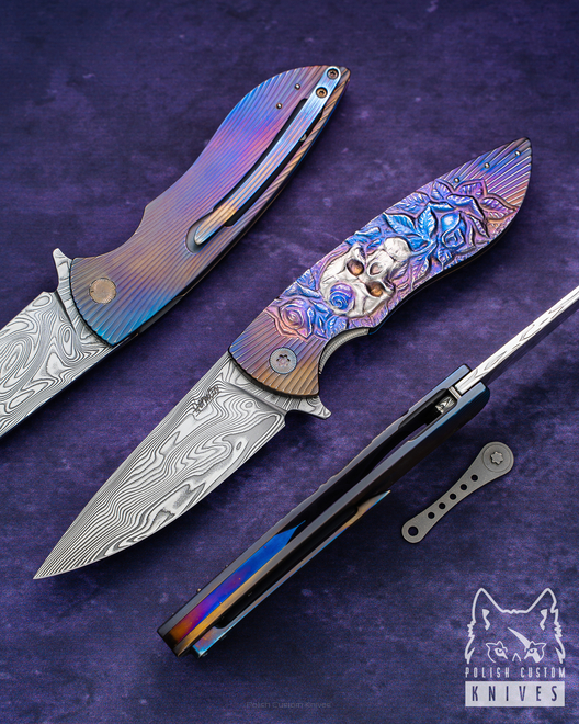 NÓŻ SKŁADANY FOLDER STING 1 MEMENTO MORI DAMASTEEL HERMAN PIMPED by MICHO