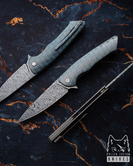 NÓŻ SKŁADANY FOLDER SLIM #0618 DAMASTEEL TESSERACT HERMAN KNIVES