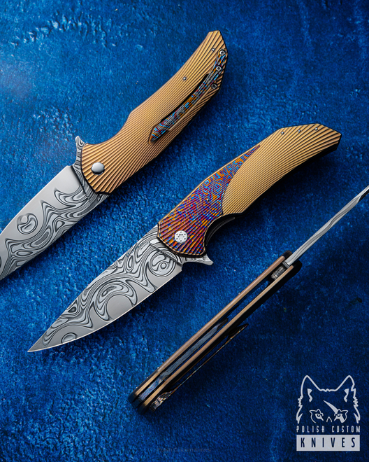 NÓŻ SKŁADANY FOLDER DRAGONFLY 357 DAMACORE HALF DRESS HERMAN KNIVES