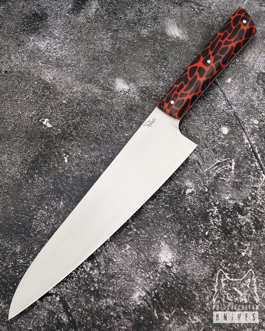 NÓŻ KUCHENNY CHEF 210 59 ELMAX CZERWONA ŻYWICA WĘGLOWANA ANTCARTA PABIŚ KNIVES