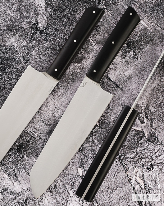 NÓŻ KUCHENNY SANTOKU 180 48 CZARNY GRAB ELMAX  PABIŚ KNIVES