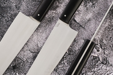 NÓŻ KUCHENNY SANTOKU 180 48 CZARNY GRAB ELMAX  PABIŚ KNIVES