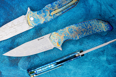 NÓŻ SKŁADANY FOLDER DRAGONFLY #0578 NICHOLS DAMASCUS ENTROPIA HALF DRESS HERMAN KNIVES