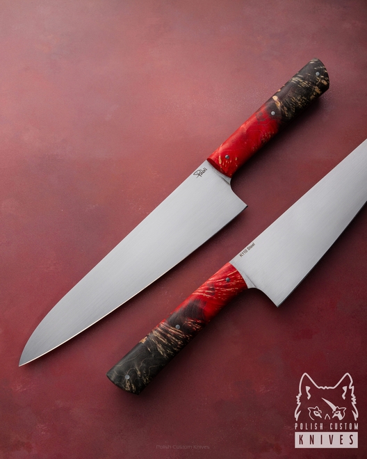 NÓŻ KUCHENNY CHEF 210 30 KLON STABILIZOWANY D2 K110 PABIŚ KNIVES