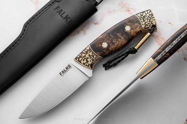 NÓŻ MYŚLIWSKI HUNTER INDIVIDUAL H315 N690 STABILIZOWANA CZECZOTA KLONU FALKE KNIVES