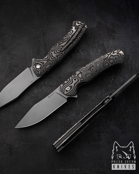 NÓŻ SKŁADANY FOLDER MANTIS #0475 M398 NEBULA RIPPLE HERMAN KNIVES