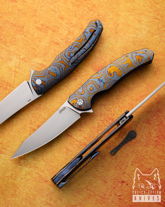 NÓŻ SKŁADANY FOLDER ISHTAR 4 BLACK TIMASCUS M398 FULL DRESS HERMAN KNIVES