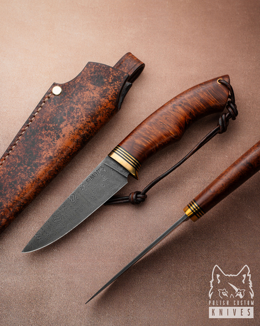 NÓŻ MYŚLIWSKI EKSKLUZYWNY AUTUMN WIND 12 DAMAST SIMON'S KNIVES