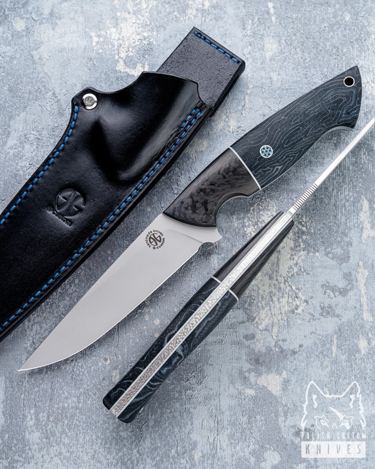 NÓŻ MYŚLIWSKI SAURON 3 M390 MICARTA, CARBON FIBRE G-CUSTOM 