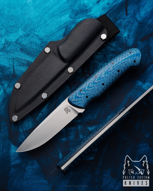 NÓŻ MYŚLIWSKI EDC SATORU 1 M390 BLUE TWILL ALTER