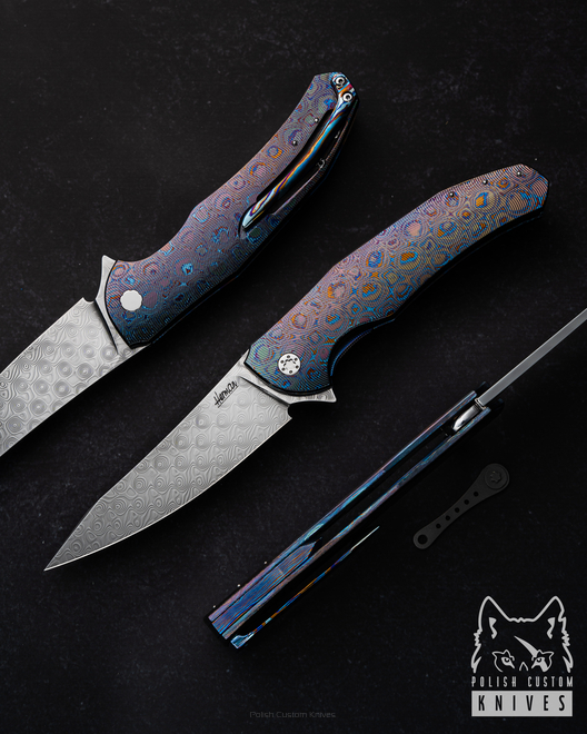 NÓŻ SKŁADANY FOLDER ISHTAR 5 BLACK TIMASCUS BALBACH HERMAN