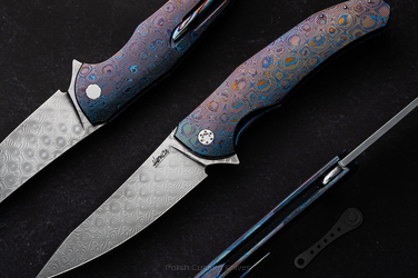 NÓŻ SKŁADANY FOLDER ISHTAR 5 BLACK TIMASCUS BALBACH HERMAN