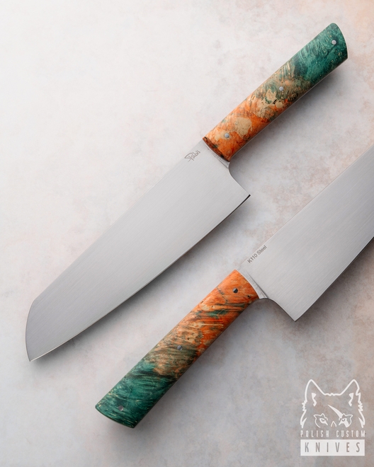 NÓŻ KUCHENNY SANTOKU 180 33 K110 KLON STABILIZOWANY PABIŚ KNIVES