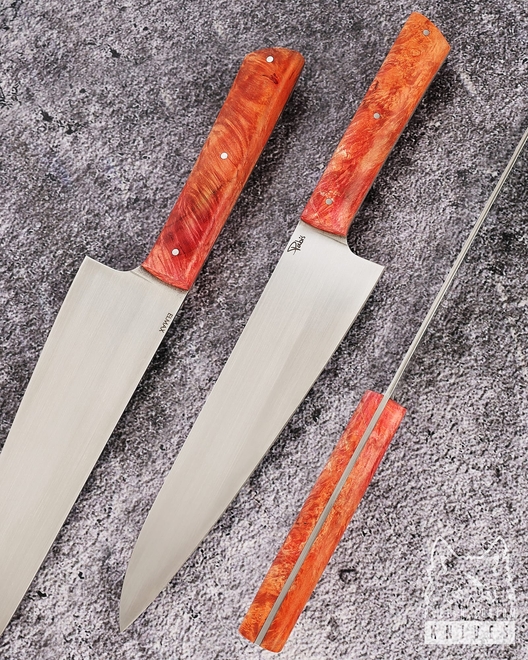 NÓŻ KUCHENNY CHEF 210 51 POMARAŃCZOWA STABILIZOWANA CZECZOTA KLONU  ELMAX PABIŚ KNIVES