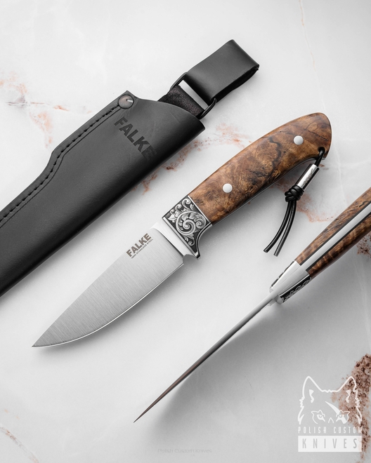 NÓŻ MYŚLIWSKI JF30 017 N690 STABILIZOWANA CZECZOTA OLCHY FALKE KNIVES