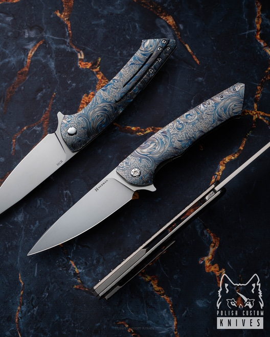 NÓŻ SKŁADANY FOLDER SLIM #0637 M390 ETERNAL GARDEN HERMAN KNIVES