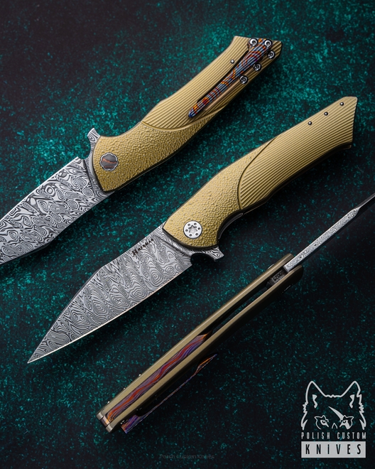 NÓŻ SKŁADANY FOLDER BEE 25 DAMASTEEL HALF DRESS HERMAN KNIVES