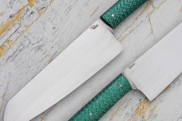 NÓŻ KUCHENNY SANTOKU 180 59 ELMAX GREEN TWILL PABIŚ KNIVES