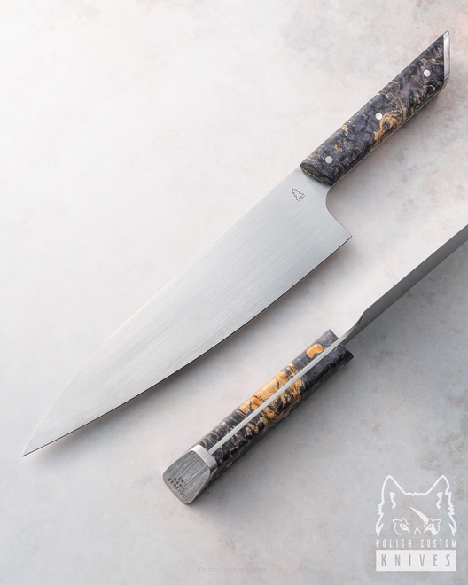 NÓŻ KUCHENNY CHEF 210 N690 30/2022 STABILIZOWANA CZECZOTA KLONU LAS