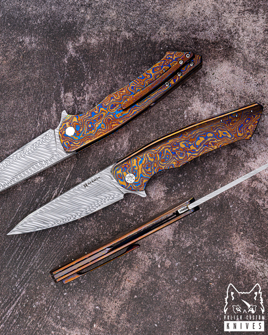 NÓŻ SKŁADANY FOLDER SLIM #0692 DAMASTEEL TIMASCUS FULL DRESS HERMAN KNIVES