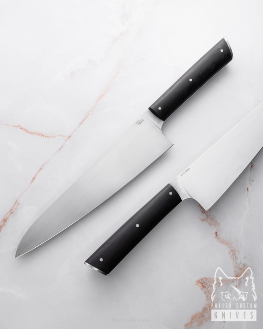 NÓŻ KUCHENNY CHEF 210 34 D2 K110 CZARNY GRAB STABILIZOWANY PABIŚ KNIVES