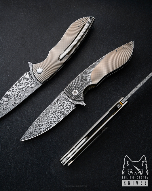 NÓŻ SKŁADANY FOLDER STING #0915 DAMASTEEL HALF DRESS HERMAN KNIVES
