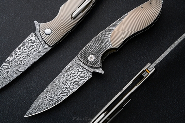 NÓŻ SKŁADANY FOLDER STING #0915 DAMASTEEL HALF DRESS HERMAN KNIVES