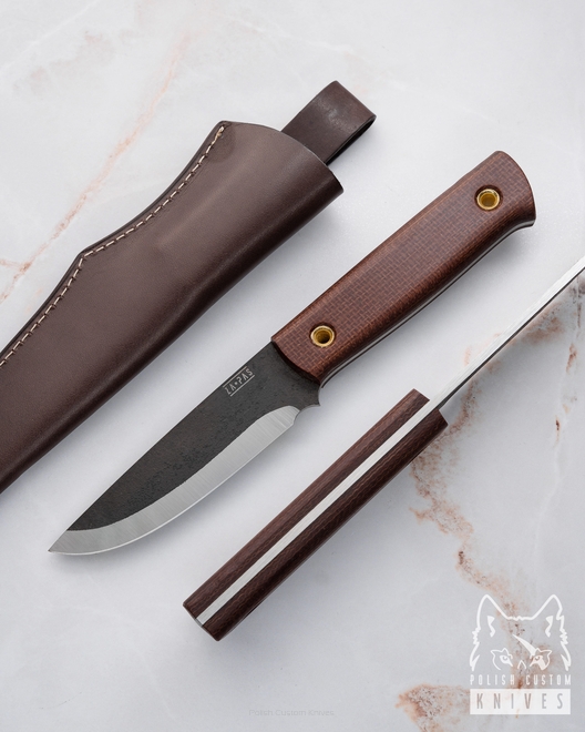 NÓŻ SURVIVALOWY MYŚLIWSKI EDC  BIWI 10 CM 5 4H13 1.4031 MICARTA SKÓRA ZA-PAS KNIVES