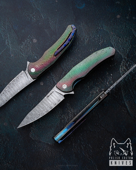NÓŻ SKŁADANY FOLDER ISHTAR #0864 DAMASTEEL OERLIKON HALF DRESS HERMAN KNIVES