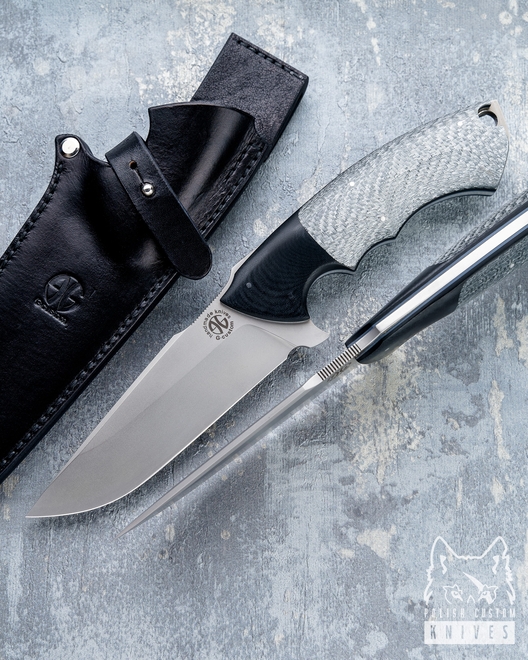 NÓŻ TAKTYCZNY SYNTHOS 1 M390 SILVER TWIL, MICARTA, G-CUSTOM 