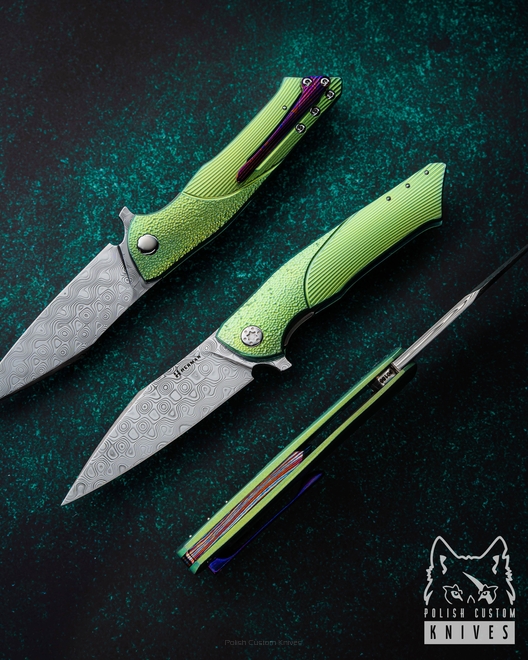 NÓŻ SKŁADANY FOLDER BEE #0186 DAMASTEEL HERMAN KNIVES