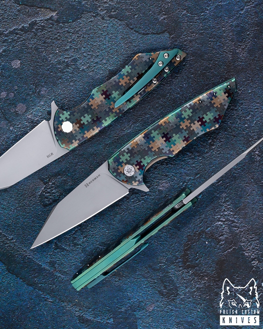 NÓŻ SKŁADANY FOLDER VESPERTILIO 193 M398 PUZZLE HERMAN KNIVES