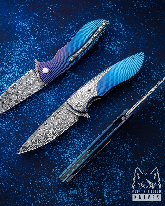 NÓŻ SKŁADANY FOLDER STING #0926 DAMASTEEL HALF DRESS HERMAN KNIVES