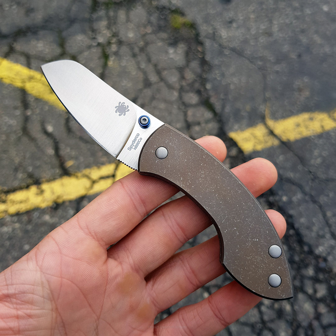 Customizowany Spyderco Pingo Badlands Finish z kołkiem do otwierania