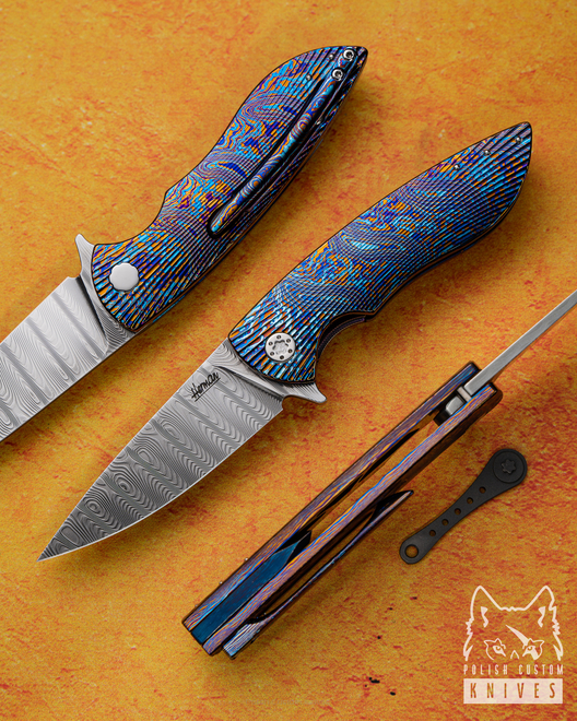 NÓŻ SKŁADANY MICRO STING 3 TIMASCUS BALBACH HERMAN