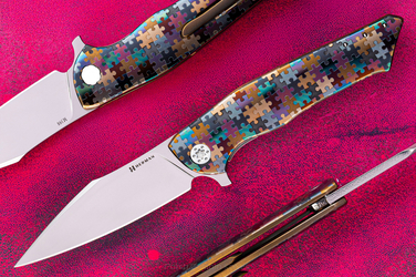 NÓŻ SKŁADANY FOLDER BEE #0140 M398 PUZZLE HERMAN KNIVES