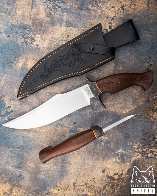 DUŻY EKSKLUZYWNY NÓŻ KOLEKCJONERSKI ZURIEL 80CrV2 WENGE WROAN KNIVES
