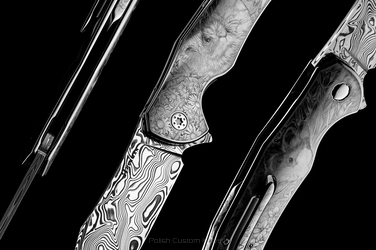 NÓŻ SKŁADANY FOLDER MANTIS 1 Z 1 GRAWEROWANY PRZEZ  MT.CHIMWAI "RABBITS" ( C0001 ) HERMAN KNIVES