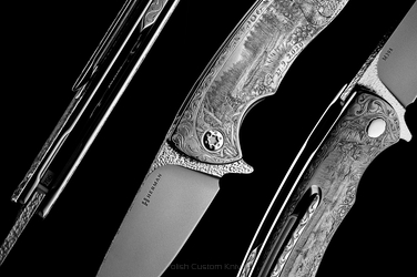 NÓŻ SKŁADANY FOLDER STING #0795 M398  "PIEŚŃ GŁUSZCA" ( C0002 ) GRAWEROWANY PRZEZ MALBA HERMAN KNIVES