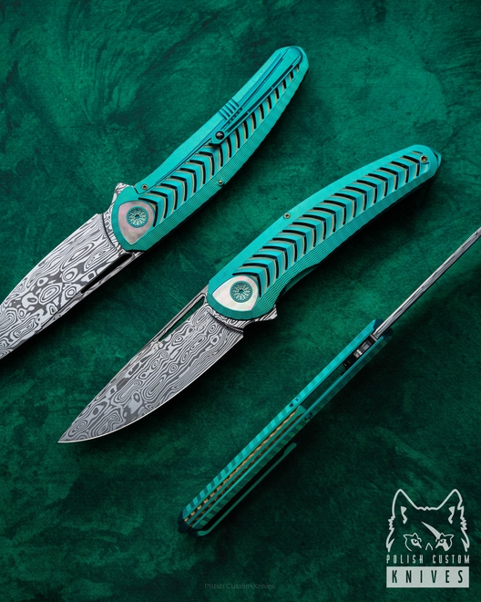 NÓŻ SKŁADANY FOLDER CHEVRON #8 of 33 DAMASTEEL LESBAR KNIVES