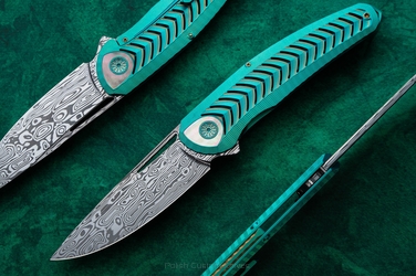 NÓŻ SKŁADANY FOLDER CHEVRON #8 of 33 DAMASTEEL LESBAR KNIVES