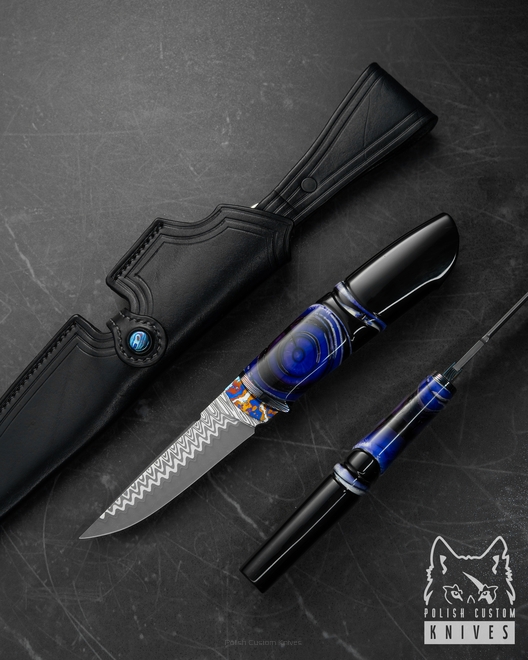 EKSKLUZYWNY NÓŻ  MYŚLIWSKI HUNTER ODINS EYE 1 DAMACORE MOOSE KNIVES