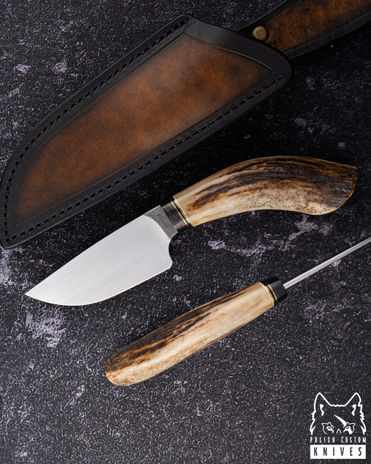 NÓŻ MYŚLIWSKI SKINNER 7  ELMAX POROŻE JELENIA MOOSE KNIVES