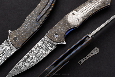 NÓŻ SKŁADANY FOLDER ISHTAR PUNISHER I PIMPED BY MICHO DAMASTEEL