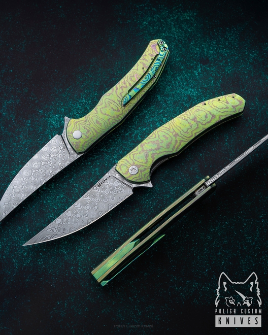 NÓŻ SKŁADANY FOLDER ISHTAR #0680 DAMASTEEL TIMASCUS FULL DRESS HERMAN KNIVES