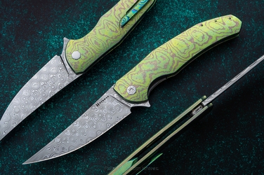 NÓŻ SKŁADANY FOLDER ISHTAR #0680 DAMASTEEL TIMASCUS FULL DRESS HERMAN KNIVES