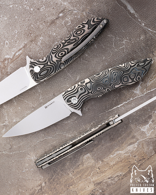 NÓŻ SKŁADANY FOLDER STING #0830 MAGNACUT NEBULA RIPPLE HERMAN KNIVES