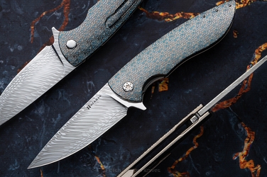 NÓŻ SKŁADANY FOLDER STING #0871 DAMASTEEL TESSERACT HALF DRESS  ( C0065 )  HERMAN KNIVES