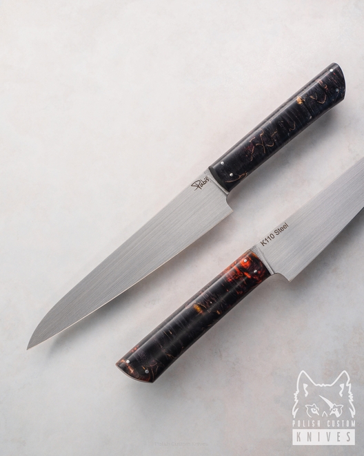 NÓŻ KUCHENNY POMOCNIK 160 10 D2 BRZOZA KARELSKA STABILIZOWANA PABIŚ KNIVES