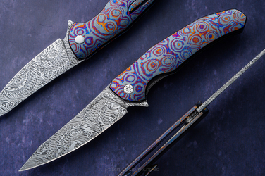 NÓŻ SKŁADANY FOLDER ISHTAR 613 DAMASTEEL BLACK TIMASCUS FULL DRESS HERMAN KNIVES